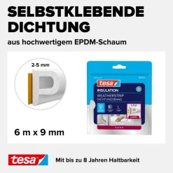 P-Profildichtung 'Insulation' weiß 6 m