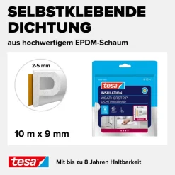 P-Profildichtung 'Insulation' weiß 10 m