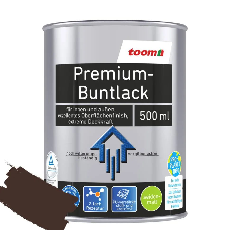 Premium-Buntlack schokobraun seidenmatt 500 ml