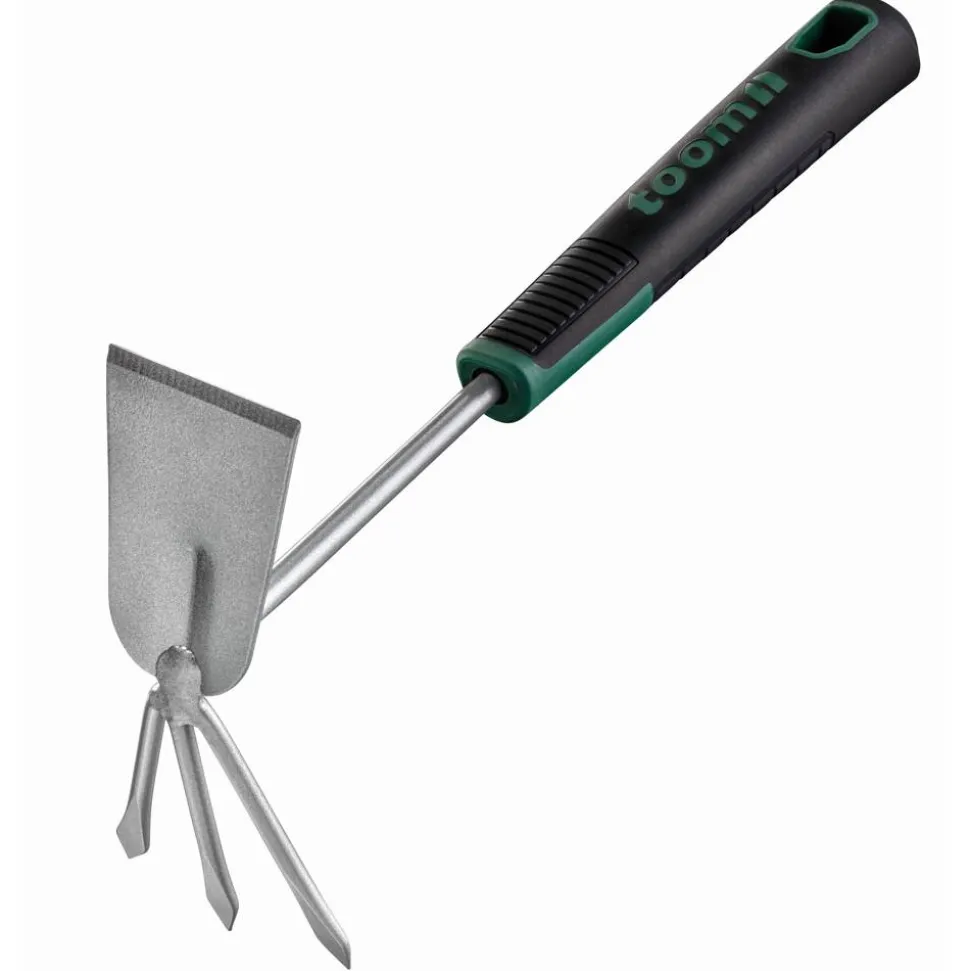 Premium-Hand-Doppelhacke Carbonstahl 3 Zinken 35 cm