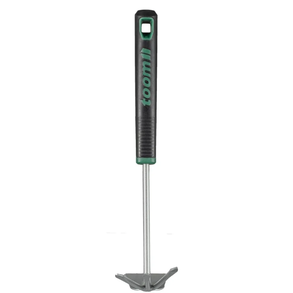 Premium-Hand-Doppelhacke Carbonstahl 3 Zinken 35 cm