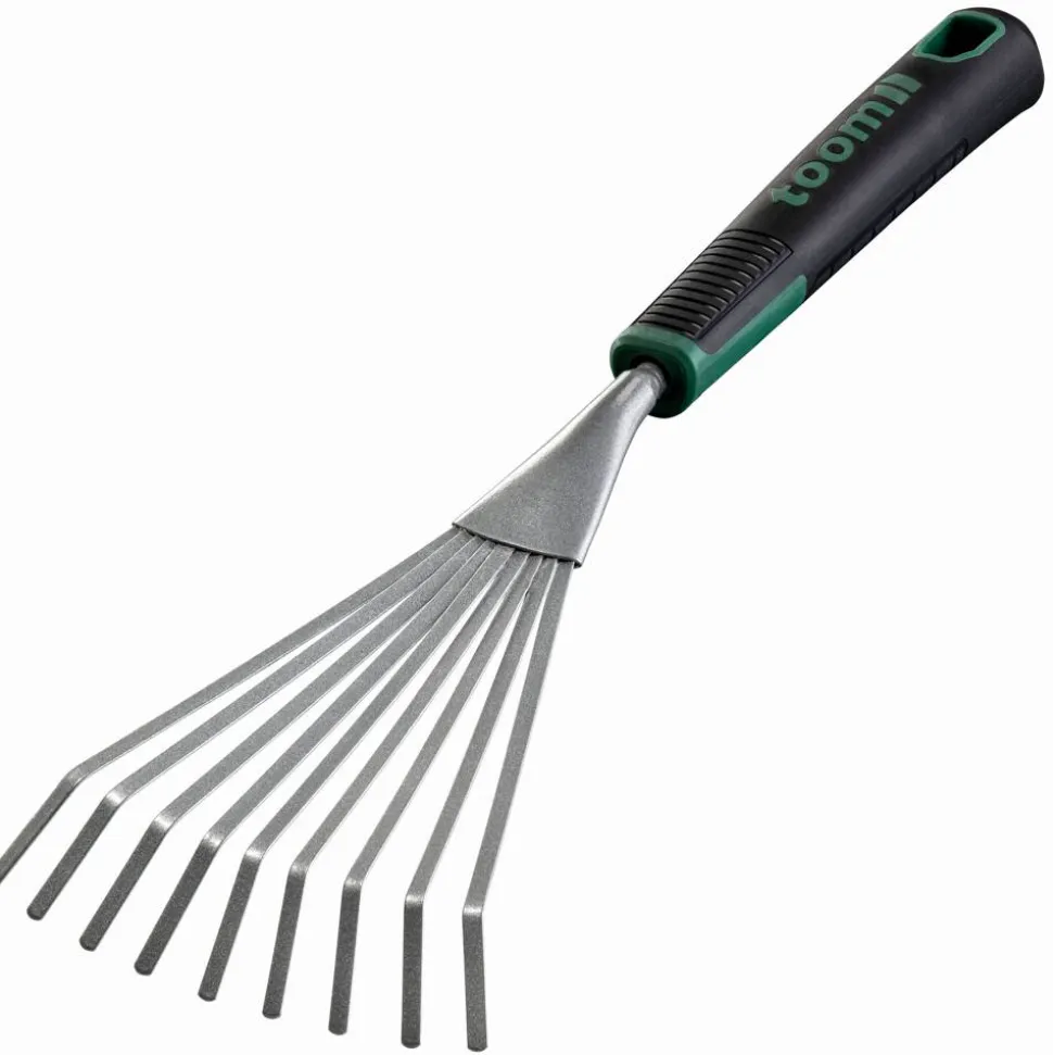 Premium-Hand-Fächerbesen Carbonstahl 9 Zinken 43 cm