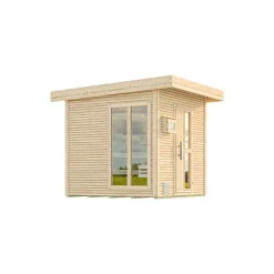 Premium-Saunahaus 'Kuopio 1' natur Holztür Fenster 263 x 298 x 253 cm, ohne Ofen