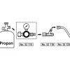 Propanregler mehrfarbig 1-4 bar, mit Manometer