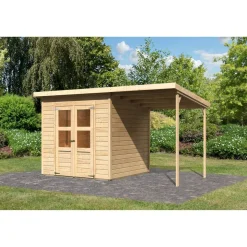 Pultdachhaus 'Heimfeld 3' naturfarben 212 x 214 x 219 cm naturfarben
