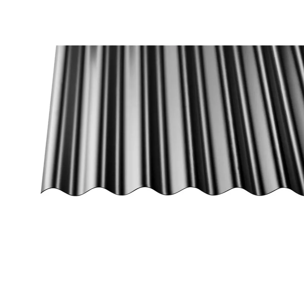 PVC-Wellplatte 'Sinus 76/18' schwarz 120 x 80 x 0,12 cm