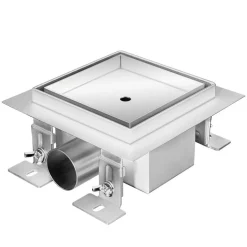 Quadratischer Bodenablauf befliesbar 20 x 20 cm