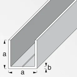 Quadrat-U-Profil combitech® Aluminium 250 cm 15,5 mm