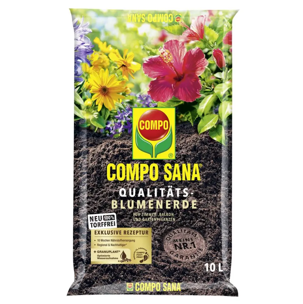 Qualitäts-Blumenerde 'Compo Sana' torffrei 10 l
