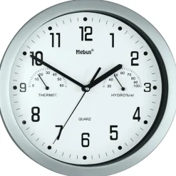 Quarz-Wanduhr silbern Ø 26 x 4 cm