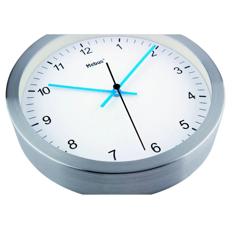 Quarz-Wanduhr silbern Ø 25 x 4 cm