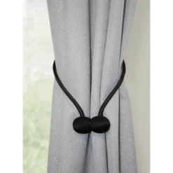 Raffhalter 'Flex-S' mit Magnet für Vorhänge schwarz 48 cm