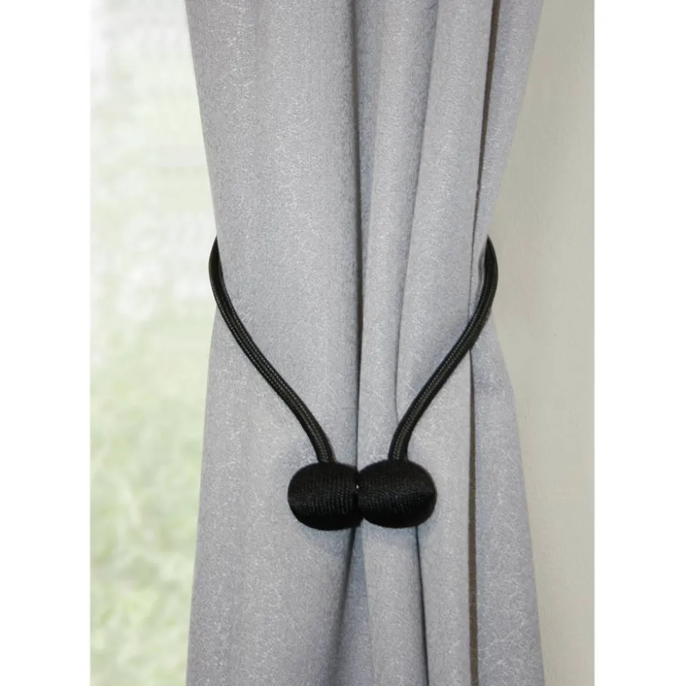 Raffhalter 'Flex-S' mit Magnet für Vorhänge schwarz 48 cm