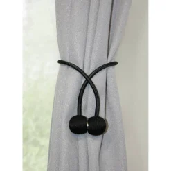 Raffhalter 'Flex-S' mit Magnet für Vorhänge schwarz 48 cm