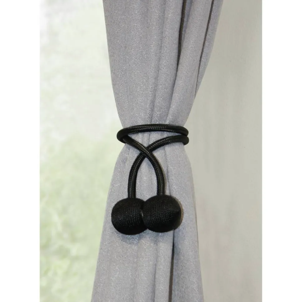Raffhalter 'Flex-S' mit Magnet für Vorhänge schwarz 48 cm