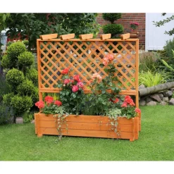 Rankkasten mit Pergola braun 140 x 140 x 46,5 cm