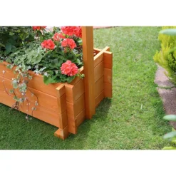 Rankkasten mit Pergola braun 140 x 140 x 46,5 cm
