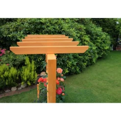 Rankkasten mit Pergola braun 140 x 140 x 46,5 cm