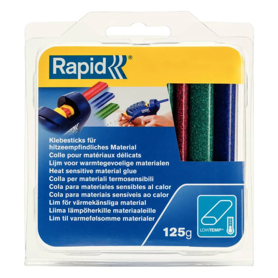 Rapid Niedertemperatur-Klebesticks Röt/Blau/Grün Glitzer 9 mm Oval 125 g