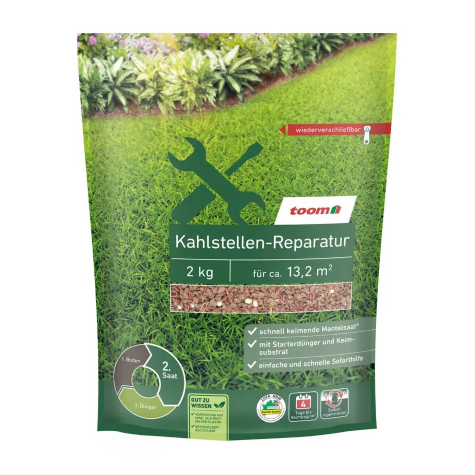 Rasen-Kahlstellenreparatursaat 2 kg für ca. 13,2 m²