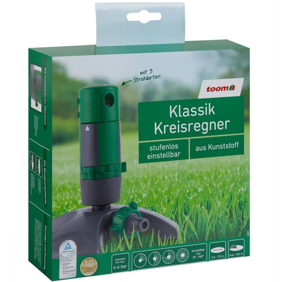 Rasensprenger 'Klassik', mit 3 Strahlarten