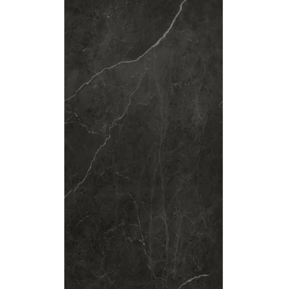Rückwand 'Marmor Schwarz-Grau' seidenmatt 100 x 255 cm