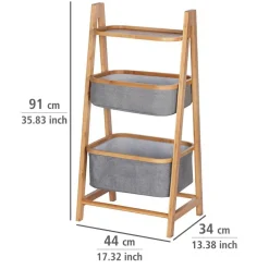 Regal 'Bahari' Polyester braun, grau 44 x 91 x 34 cm