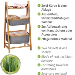 Regal 'Bahari' Polyester braun, grau 44 x 91 x 34 cm