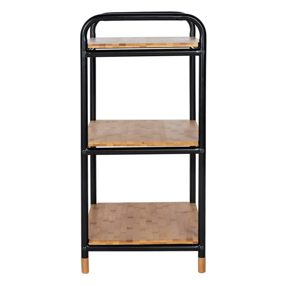 Regal 'Loft' Bambus/Metall 3 Böden 42 x 33,5 x 69 cm