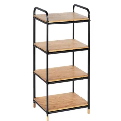 Regal 'Loft' Bambus/Metall 4 Böden 42 x 33,5 x 94,5 cm