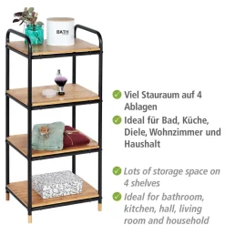 Regal 'Loft' Bambus/Metall 4 Böden 42 x 33,5 x 94,5 cm