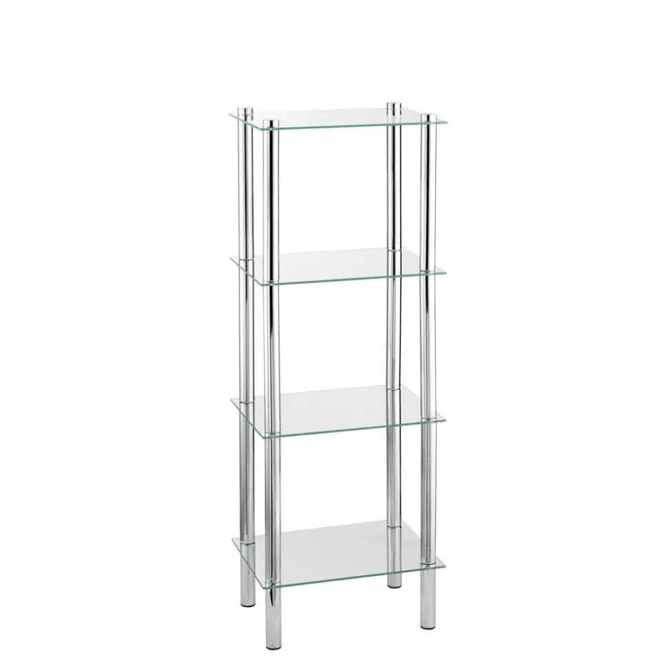 Regal 'Yago' Edelstahl 4 Glasböden 40 x 30 x 104 cm
