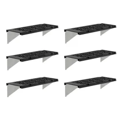 Regalset für Gewächshaus anthrazit 26 x 65 cm Polypropylen, 6er-Pack