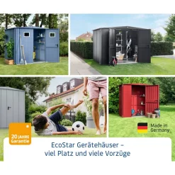 Regenfallrohr für Gerätehäuser graualuminium bis 7 m²