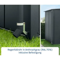 Regenfallrohr für Gerätehäuser anthrazitgrau bis 7 m²