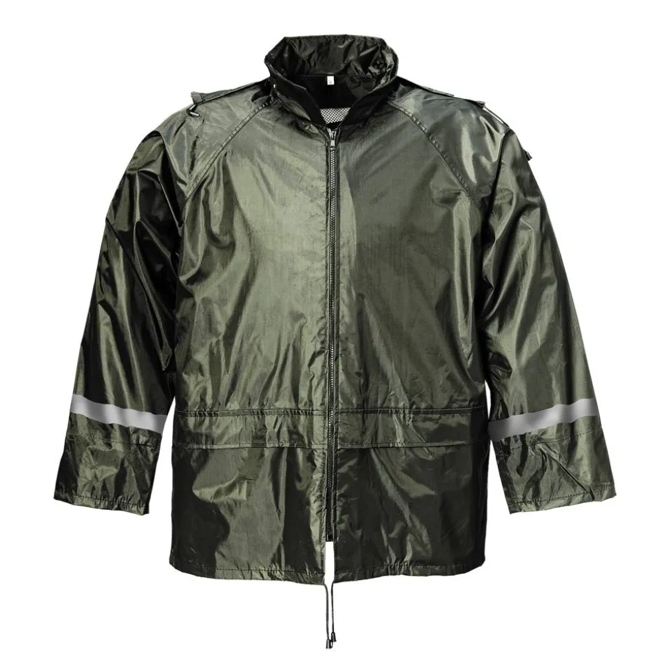 Regenjacke olivgrün Gr. 4XL, wind- und wasserdicht