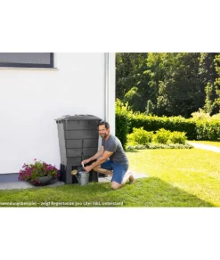 Regentonne 'Basic-Line' graphite grey 300 l mit Hahn