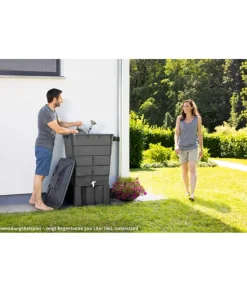 Regentonne 'Basic-Line' graphite grey 300 l mit Hahn
