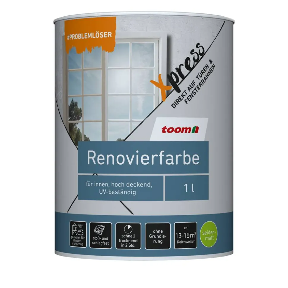 Renovierfarbefür Fenster und Türen anthrazitfarbengrau seidenmatt 1 l