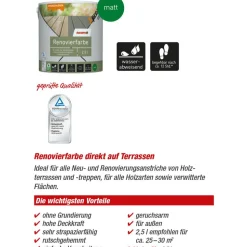 Renovierfarbe für Terrassen hellgrau matt 2,5 l