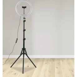 Ringlicht Ø 30 cm mit Stativen und Handyhalterung, USB-Anschluss