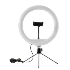 Ringlicht Ø 30 cm mit Stativen und Handyhalterung, USB-Anschluss