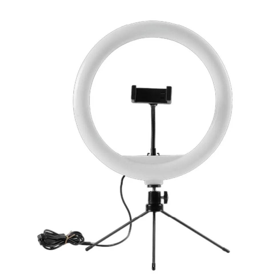 Ringlicht Ø 30 cm mit Stativen und Handyhalterung, USB-Anschluss