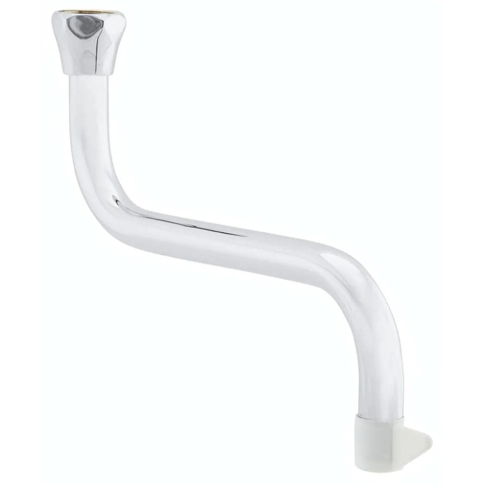 Rohrauslauf verchromt S-Form, 1/2" IG x 17 cm