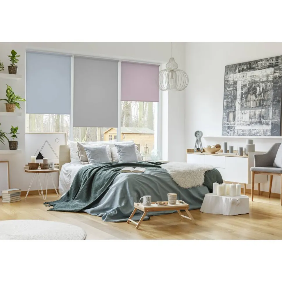 Rollo 'EasyFix' rauchblau 120 x 150 cm