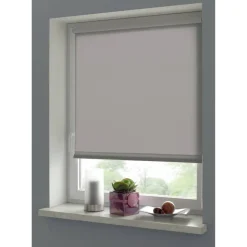 Rollo 'EasyFix' steingrau 90 x 210 cm