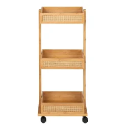 Rollwagen 'Allegre' Bambus/Rattan 3 Regalböden 18,5 x 32 x 71,5 cm