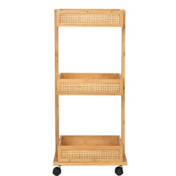 Rollwagen 'Allegre' Bambus/Rattan 3 Regalböden 18,5 x 32 x 71,5 cm
