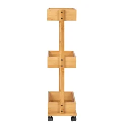 Rollwagen 'Allegre' Bambus/Rattan 3 Regalböden 18,5 x 32 x 71,5 cm