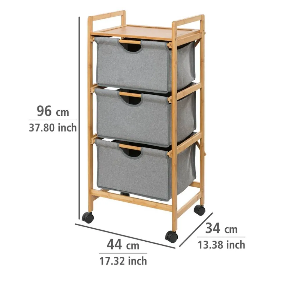 Rollwagen 'Bahari' Polyester braun, grau 44 x 96 x 34 cm